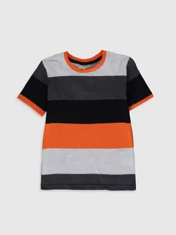 تیشرت پسرانه(بچگانه) طرح دار السی وایکیکی کد : 0S1727Z4 - LEG - Siyah Çizgili