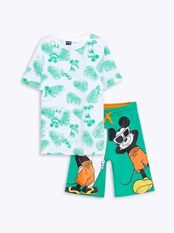 ست تیشرت شلوارک میکی موس پسرانه ال سی وایکیکی کد:S2KM28Z4