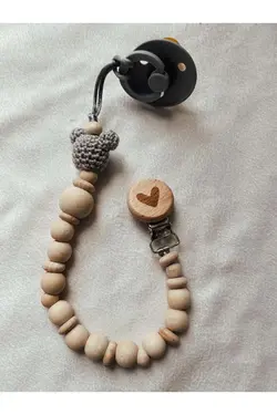 آویز چوبی پستونک نوزاد GOER STORE کد:Zinciri grimickeykalp