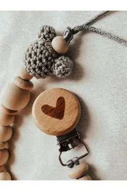 آویز چوبی پستونک نوزاد GOER STORE کد:Zinciri grimickeykalp