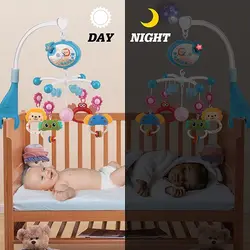آویز تخت نوزادی موزیکال رنگ آبی bibi