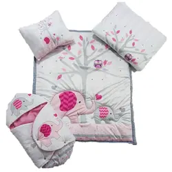 ست لحاف تشک دم دستی طرح فیل صورتی