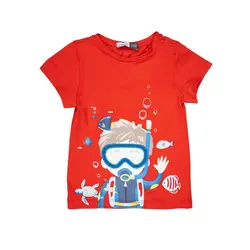 ست تیشرت و شلوارک جین طرح غواس ایندیگو