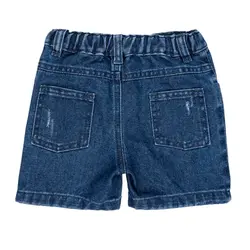 ست تیشرت و شلوارک جین طرح غواس ایندیگو