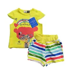 ست تیشرت و شلوارک ایندیگو دخترانه طرح ماجراجو برند کد 19962