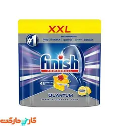 قرص ماشین ظرفشویی فینیش Quantum بسته ۴۵ عددی رایحه لیمو