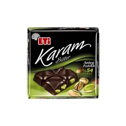 مینی تابلت اتی کارام شکلات تلخ 54درصد و پسته 70 گرم Eti karam