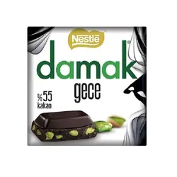 شکلات تلخ 55% با مغز پسته داماک نستله 65 گرم Nestle Damak Dark Chocolate with Pistachios