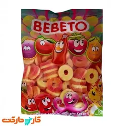 پاستیل حلقه ای شکری هلویی ببتو 1 کیلویی BEBETO