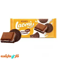 تابلت شکلات شیری با کارامل و تکه های بیسکوئیت لاکمی روشن ROSHEN