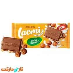 تابلت شکلات شیری و مغز فندق کامل لاکمی روشن ROSHEN