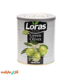 زیتون سبز لوراس قوطی 400 گرمی loras