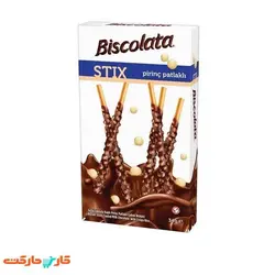 چوب شکلاتی با برنجک استیکس بیسکولاتا بسته 12 تایی Biscolata