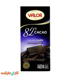 شکلات تلخ 82% بدون گلوتن والور 100 گرمی valor
