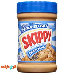 کره بادام زمینی کرانچی بدون گلوتن کم چرب اسکیپی (Skippy)