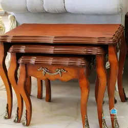 میز جلومبلی عسلی معرق بهمراه تزیینات | فروشگاه آنلاین مبل خانه چین