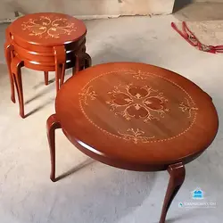 میز جلو مبلی و عسلی 4 تکه گرد معرق | فروشگاه آنلاین مبل خانه چین