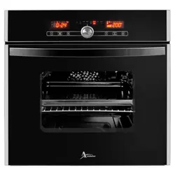 فر اخوان مدل F25 توکار برقی با نمای شیشه مشکی و استیل و ابعاد 55*60*60 - خانه استور