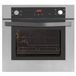 فر اخوان مدل F24 توکار گازی برقی با نمای شیشه مشکی و استیل و ابعاد 55*60*60 - خانه استور