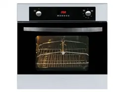 فر اخوان مدل F4 توکار گازی برقی با نمای شیشه مشکی و استیل - خانه استور