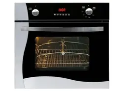 فر اخوان مدل F12 توکار گازی برقی با نمای شیشه مشکی و استیل و ابعاد 55*60*60 - خانه استور