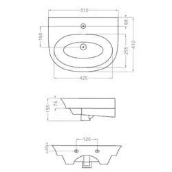 روشویی روکابینتی گلسار مدل لیونا 50 با ابعاد 18*46*65 سانتی متر - خانه استور