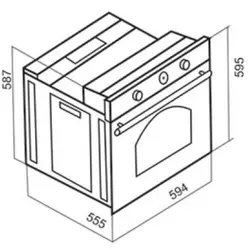 فر داتیس مدل DF-655 توکار برقی نمای ظاهری شیشه مشکی سکوریت - خانه استور