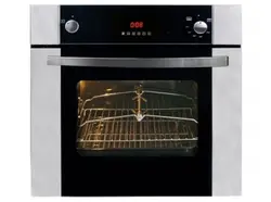 فر اخوان مدل F15 توکار گازی برقی با نمای شیشه مشکی و استیل و ابعاد 55*60*60 - خانه استور