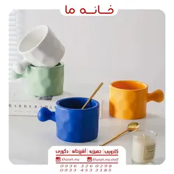 ماگ سرامیکی لته خوری مدل دسته هندسی