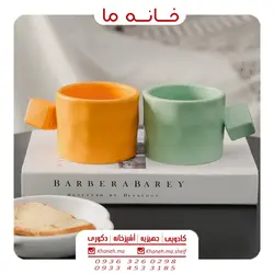 ماگ سرامیکی لته خوری مدل دسته هندسی