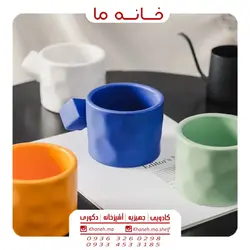 ماگ سرامیکی لته خوری مدل دسته هندسی