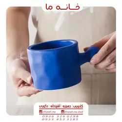 ماگ سرامیکی لته خوری مدل دسته هندسی