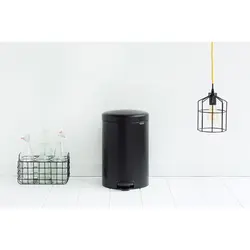 سطل پدالی 20 لیتر برابانتیا (Brabantia) مدل Matt Black - فروشگاه اینترنتی خانه نو