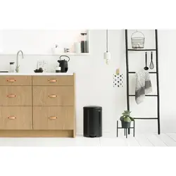 سطل پدالی 20 لیتر برابانتیا (Brabantia) مدل Matt Black - فروشگاه اینترنتی خانه نو