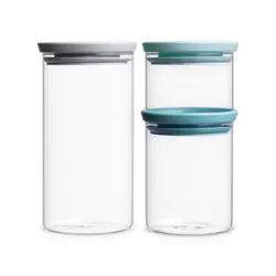 ست بانکه حبوبات 3پارچه برابانتیا(brabantia) مدل Stackble Glass Jar