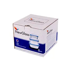 ظروف نگهدارنده 3پارچه مربع نیوگلس(NewGlass) مدل SGB2430