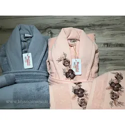 سرویس حوله Bonito دو قلو 11 تکه طوسی گلبهی