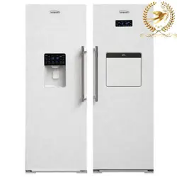 یخچال فریزر دوقلو الکترواستیل مدلes23 هوم بار و یخساز اتومات سفید