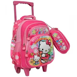 کیف مدرسه چرخ دار هلو کیتی