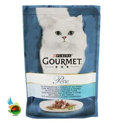 پوچ گربه گورمت با طعم ماهی اقیانوس و ماهی تن Gourmet Perle Ocean Fish & Tuna وزن 85 گرم