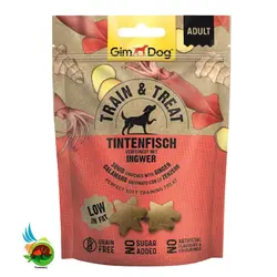 اسنک تشویقی سگ جیم داگ با طعم گوشت ماهی مرکب و زنجبیل GimDog Squid & Ginger وزن 125 گرم