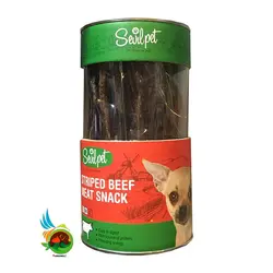 تشویقی سگ گوشت نواری گوساله سویل پت مدل Striped Beef Meat Snack وزن 80 گرم