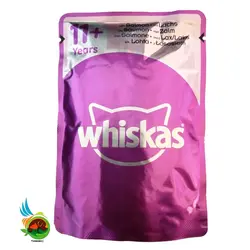 پوچ گربه بالغ و مسن ویسکاس مدل Whiskas with Salmon mit Lachs وزن ۱۰۰ گرم