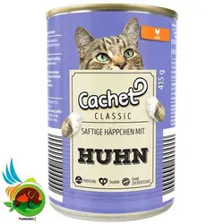 کنسرو گربه کچت طعم مرغ Cachet HuHn وزن 415 گرم