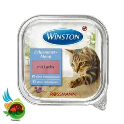 ووم گربه وینستون با طعم ماهی سالمون مدل Winston mit Lachs وزن 100 گرم