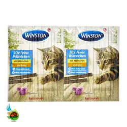 تشویقی مدادی گربه وینستون با مرغ و اردک Winston with duck & chicken بسته 10 عددی