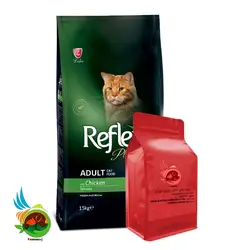 غذای خشک گربه رفلکس پلاس با طعم مرغ مدل Reflex plus adult cat food chicken ( بسته بندی ملودی مهربانی ) وزن 1 کیلوگرم