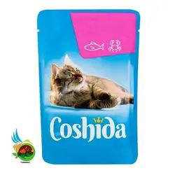 پوچ گربه کوشیدا با ماهی سالمون و خرچنگ coshida salmon & crab وزن 100 گرم