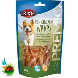 تشویقی سگ تریکسی با طعم مرغ مدل Trixie Fish Chicken Wraps کد 31590 وزن 80 گرم