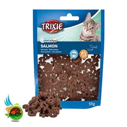 تشویقی گربه تریکسی مراقبت دندان با ماهی سالمون Trixie denta salmon وزن 50 گرم